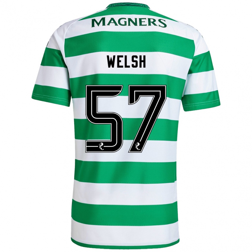 Niño Camiseta Stephen Welsh #57 Verde Blanco 1ª Equipación 2024/25 La Camisa Argentina