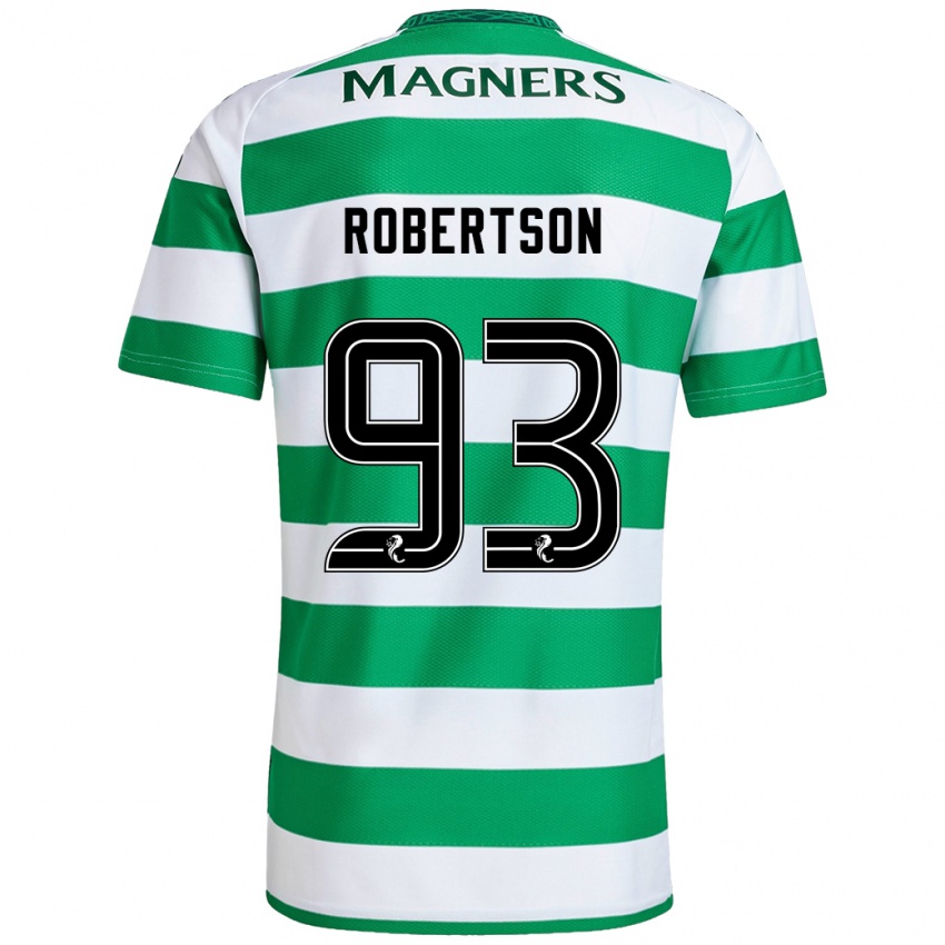 Niño Camiseta Mitchell Robertson #93 Verde Blanco 1ª Equipación 2024/25 La Camisa Argentina