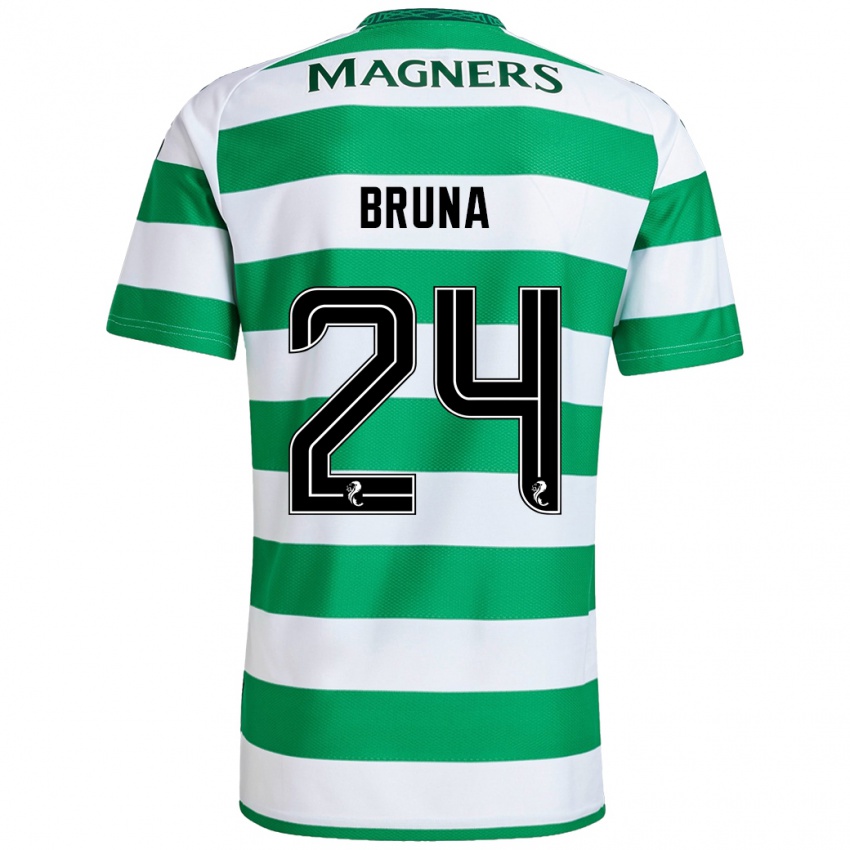 Niño Camiseta Bruna Lourenço #24 Verde Blanco 1ª Equipación 2024/25 La Camisa Argentina