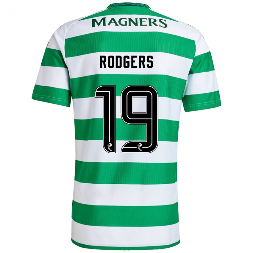 Niño Camiseta Lisa Rodgers #19 Verde Blanco 1ª Equipación 2024/25 La Camisa Argentina