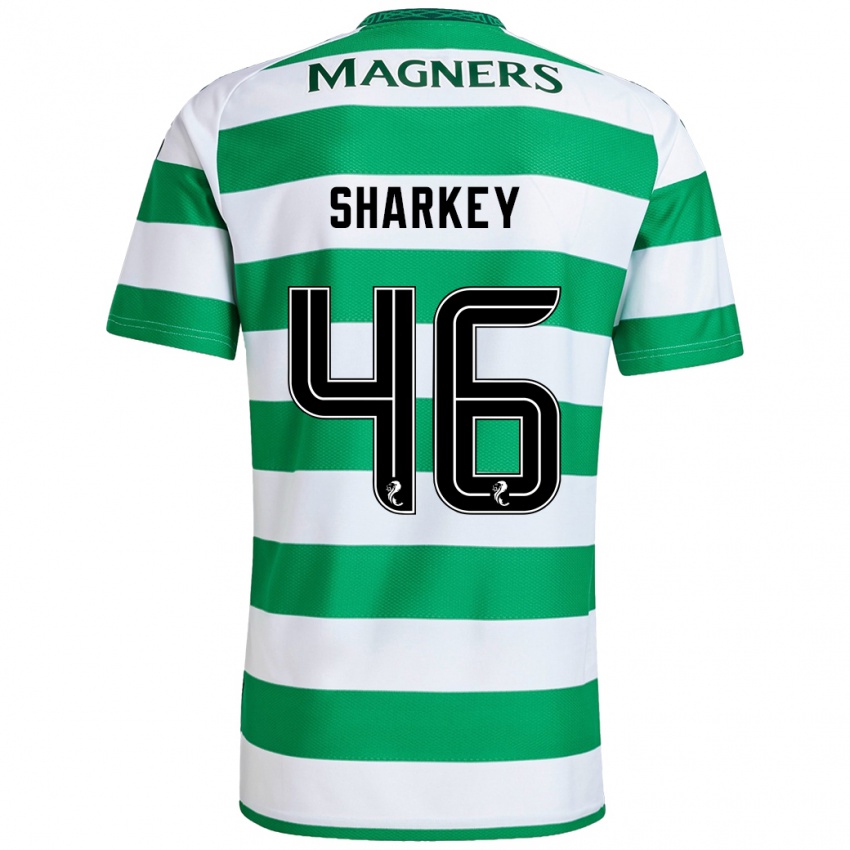 Niño Camiseta Amy Sharkey #46 Verde Blanco 1ª Equipación 2024/25 La Camisa Argentina