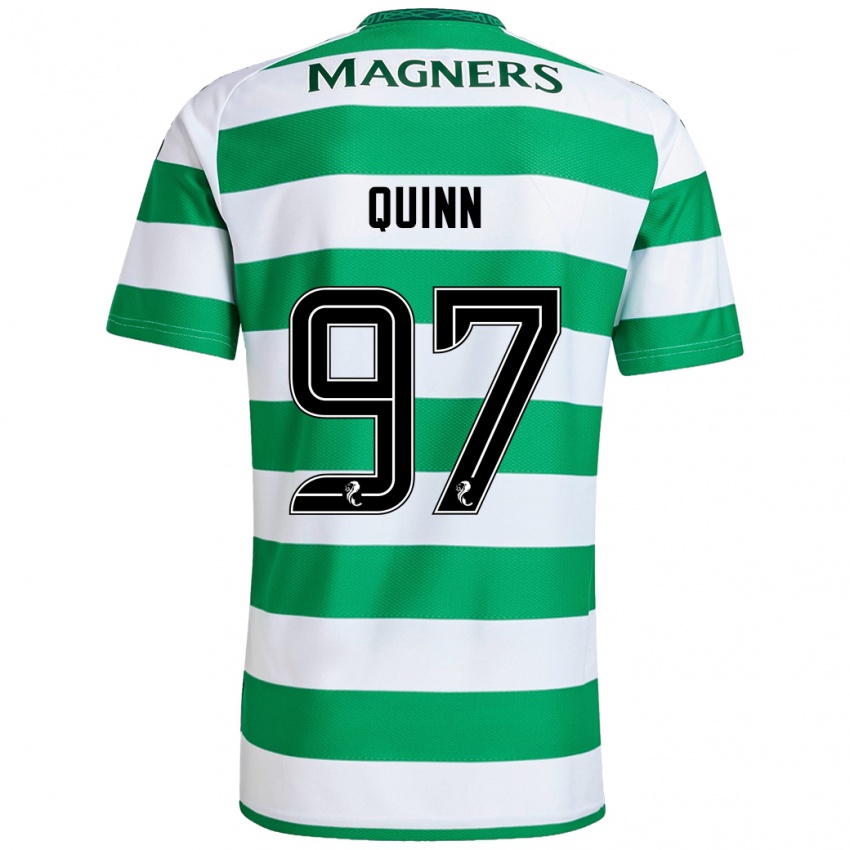 Niño Camiseta Ben Quinn #97 Verde Blanco 1ª Equipación 2024/25 La Camisa Argentina