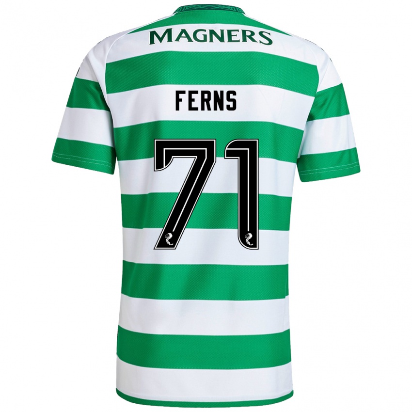 Niño Camiseta Abbie Ferns #71 Verde Blanco 1ª Equipación 2024/25 La Camisa Argentina