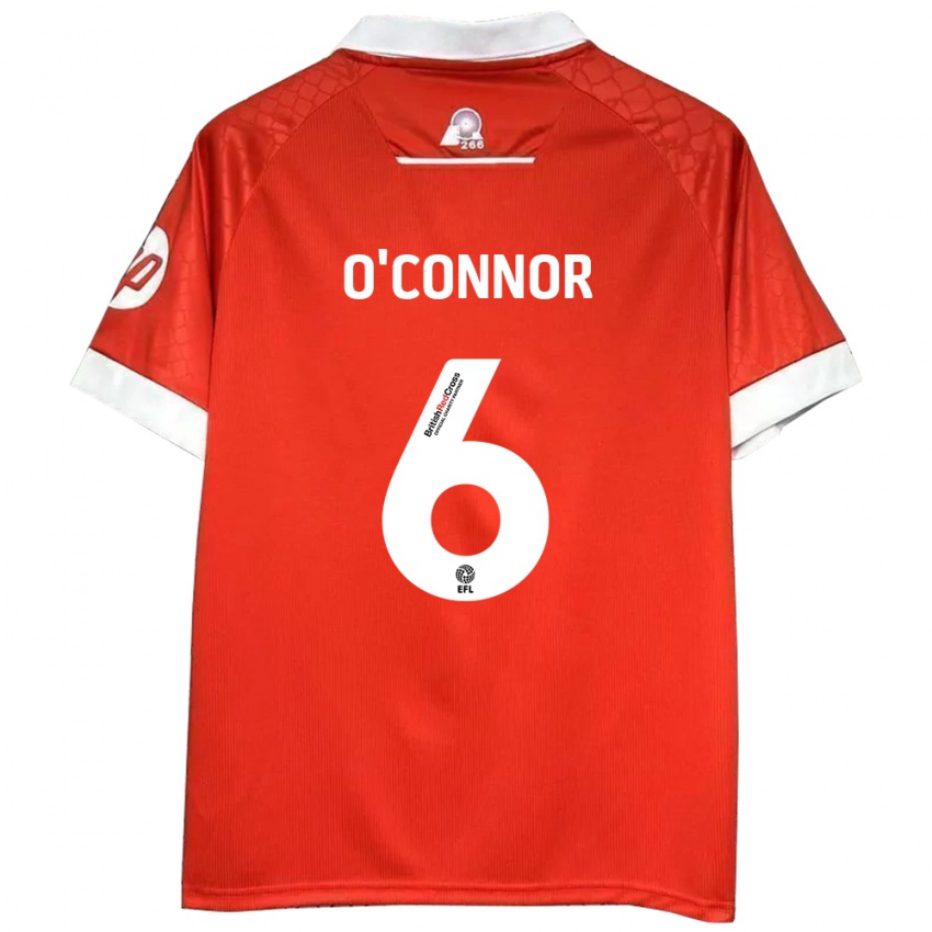 Niño Camiseta Thomas O'connor #6 Rojo Blanco 1ª Equipación 2024/25 La Camisa Argentina