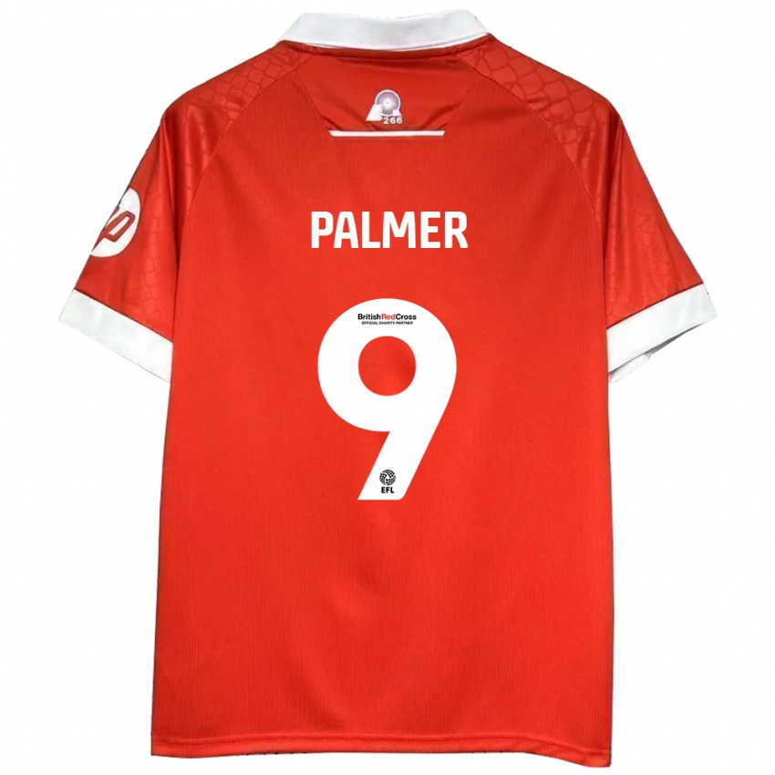 Niño Camiseta Ollie Palmer #9 Rojo Blanco 1ª Equipación 2024/25 La Camisa Argentina