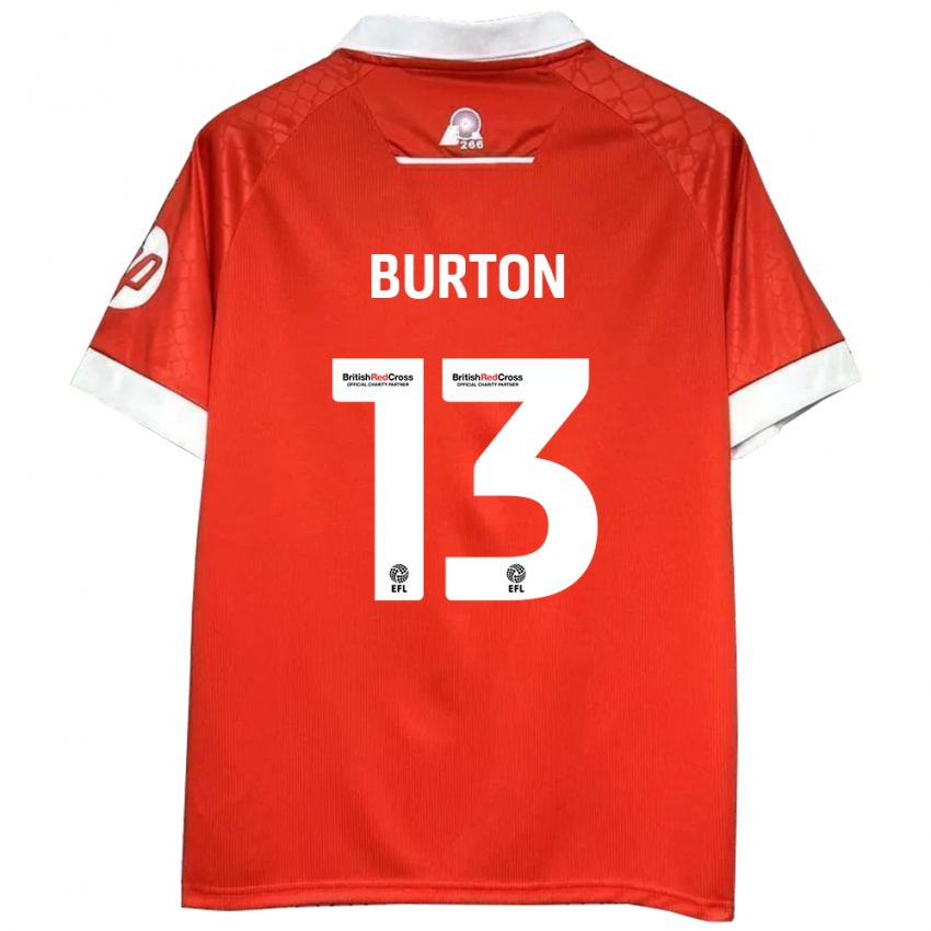 Niño Camiseta Callum Burton #13 Rojo Blanco 1ª Equipación 2024/25 La Camisa Argentina