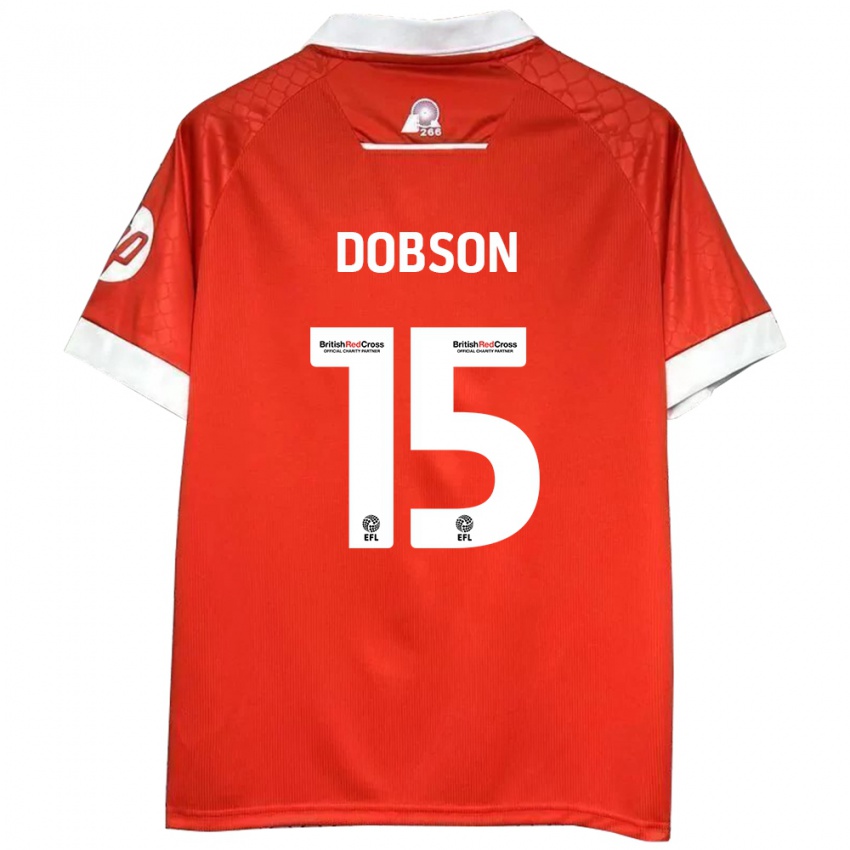 Niño Camiseta George Dobson #15 Rojo Blanco 1ª Equipación 2024/25 La Camisa Argentina