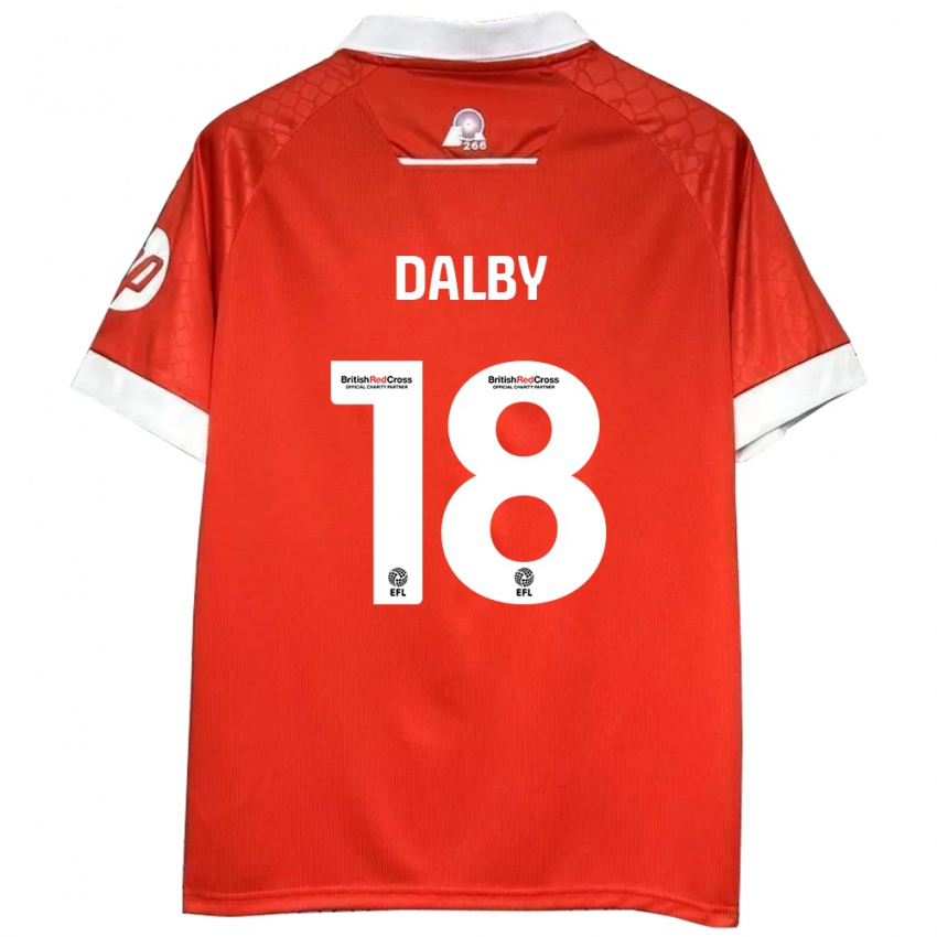 Niño Camiseta Sam Dalby #18 Rojo Blanco 1ª Equipación 2024/25 La Camisa Argentina