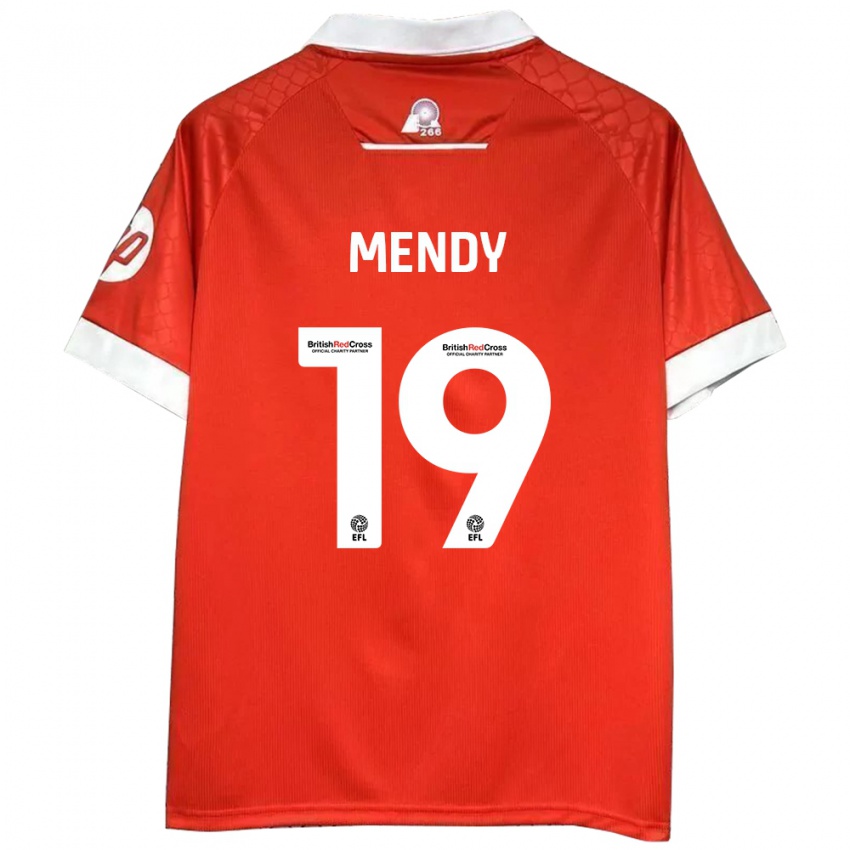 Niño Camiseta Jacob Mendy #19 Rojo Blanco 1ª Equipación 2024/25 La Camisa Argentina