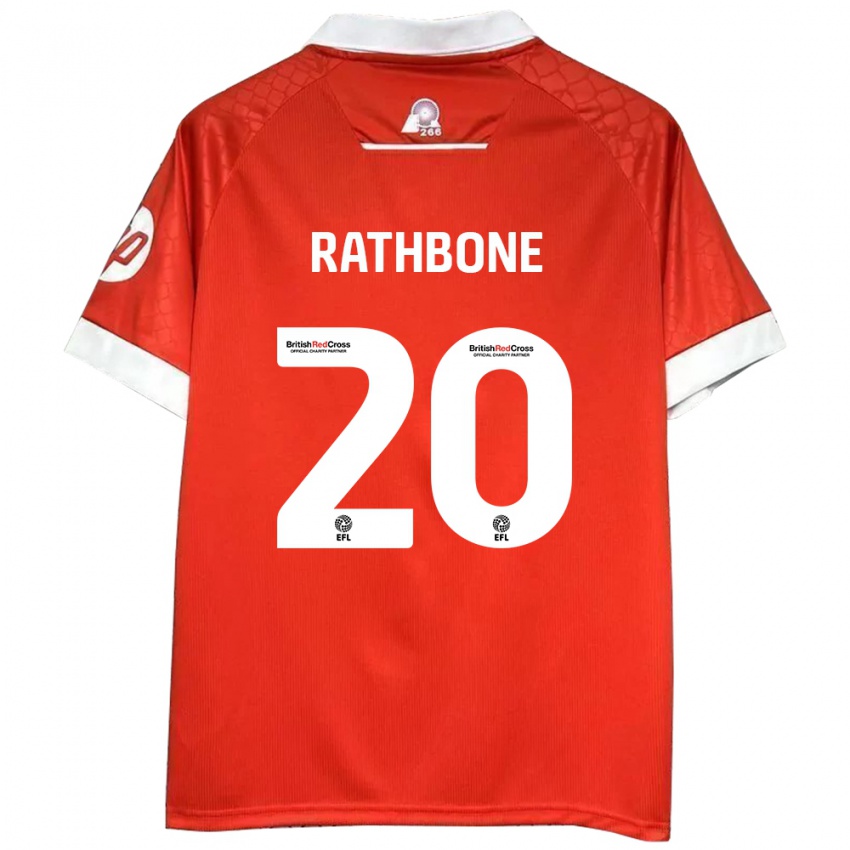 Niño Camiseta Ollie Rathbone #20 Rojo Blanco 1ª Equipación 2024/25 La Camisa Argentina