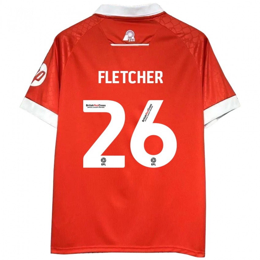 Niño Camiseta Steven Fletcher #26 Rojo Blanco 1ª Equipación 2024/25 La Camisa Argentina