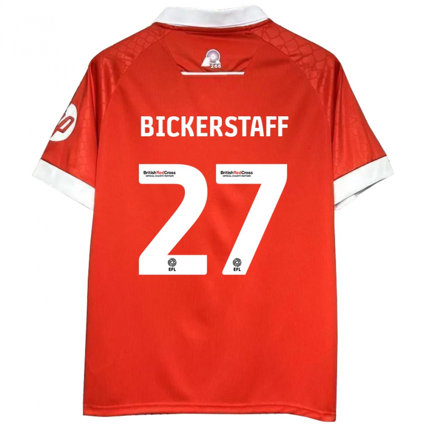 Niño Camiseta Jake Bickerstaff #27 Rojo Blanco 1ª Equipación 2024/25 La Camisa Argentina