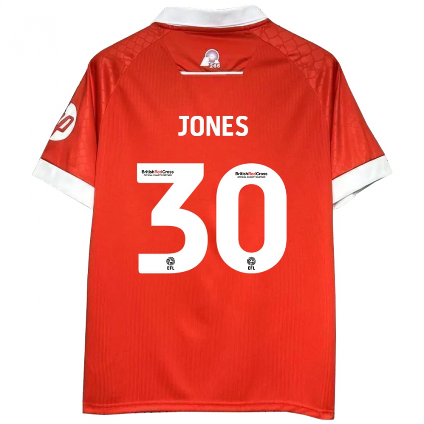 Niño Camiseta James Jones #30 Rojo Blanco 1ª Equipación 2024/25 La Camisa Argentina