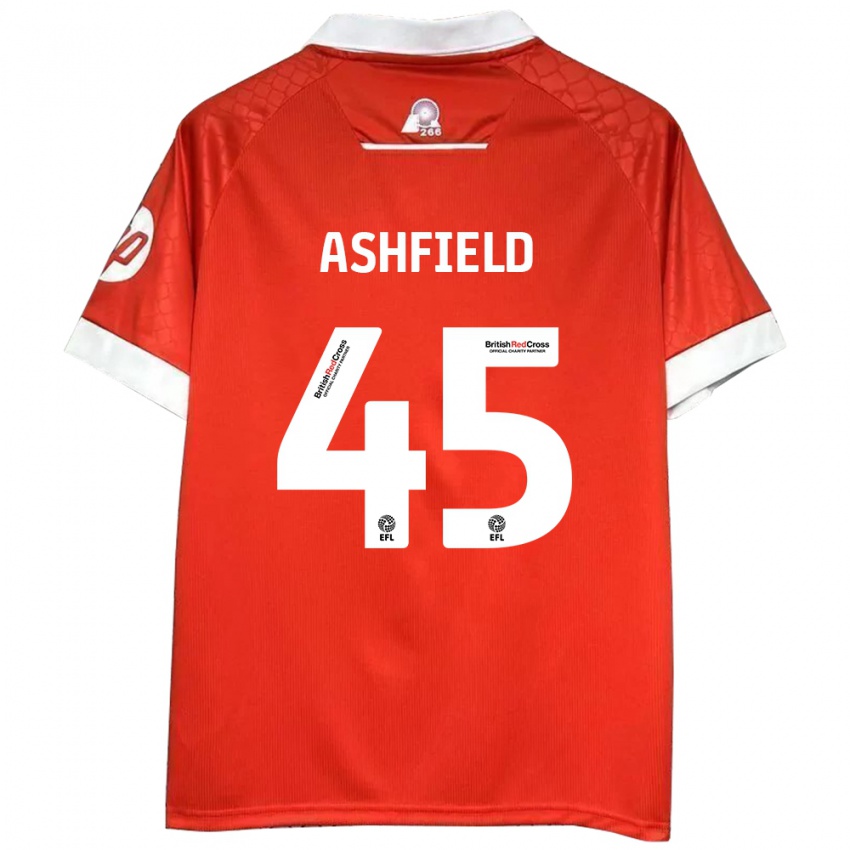 Niño Camiseta Harry Ashfield #45 Rojo Blanco 1ª Equipación 2024/25 La Camisa Argentina