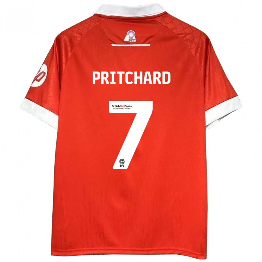 Niño Camiseta Rebecca Pritchard #7 Rojo Blanco 1ª Equipación 2024/25 La Camisa Argentina