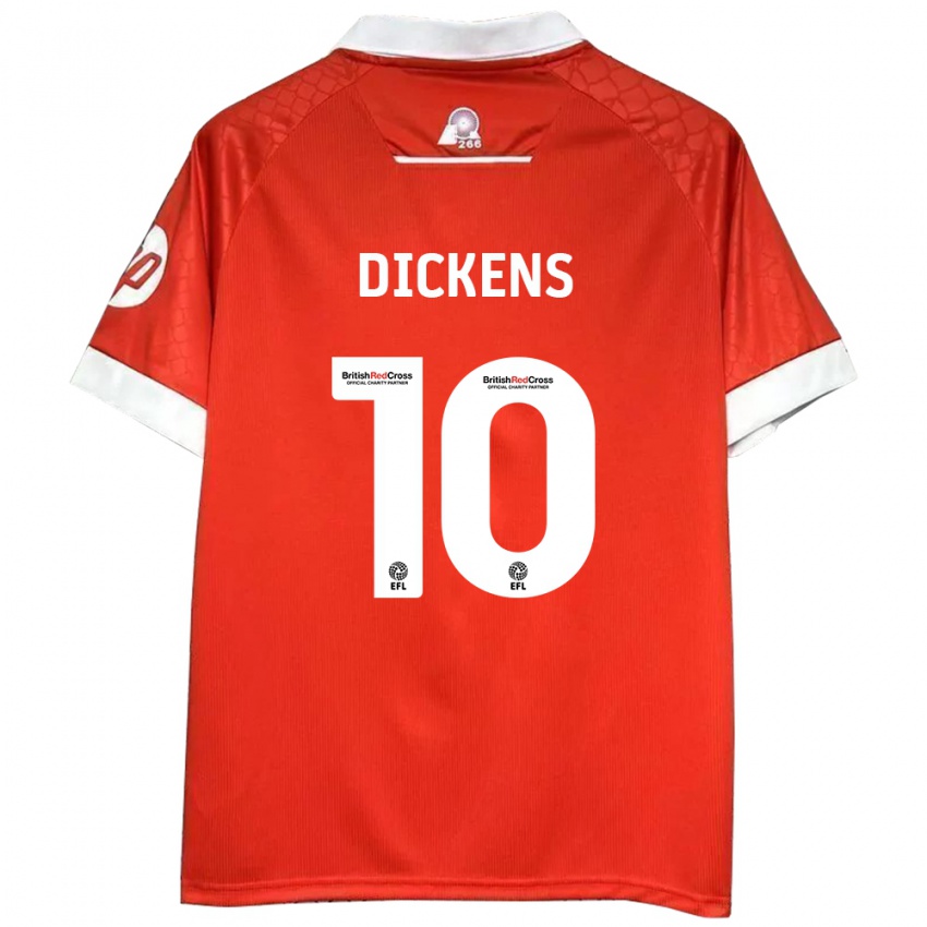 Niño Camiseta Tj Dickens #10 Rojo Blanco 1ª Equipación 2024/25 La Camisa Argentina