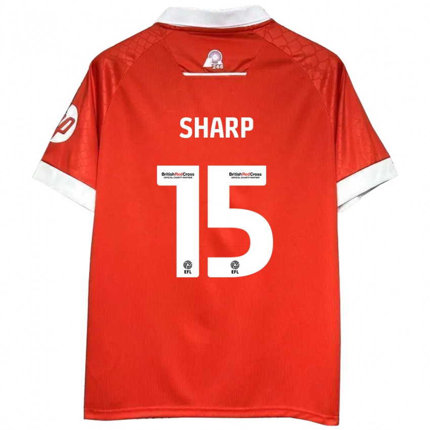 Niño Camiseta Katie Sharp #15 Rojo Blanco 1ª Equipación 2024/25 La Camisa Argentina