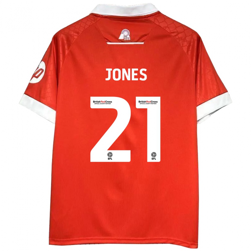 Niño Camiseta Lili Jones #21 Rojo Blanco 1ª Equipación 2024/25 La Camisa Argentina