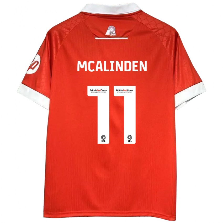 Niño Camiseta Liam Mcalinden #11 Rojo Blanco 1ª Equipación 2024/25 La Camisa Argentina