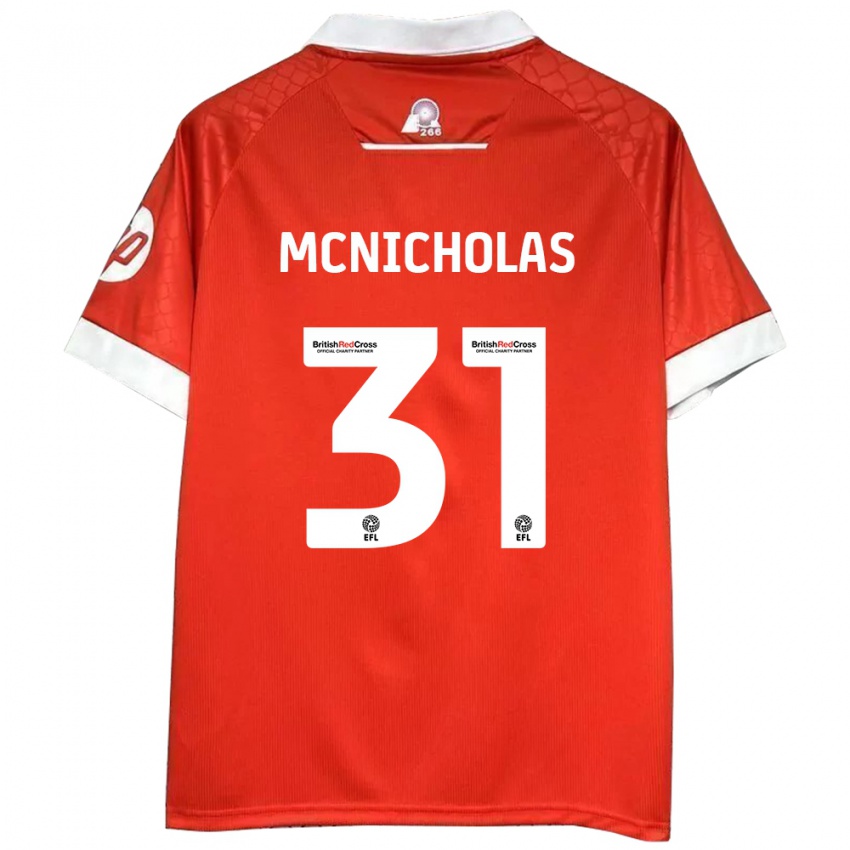 Niño Camiseta Luke Mcnicholas #31 Rojo Blanco 1ª Equipación 2024/25 La Camisa Argentina