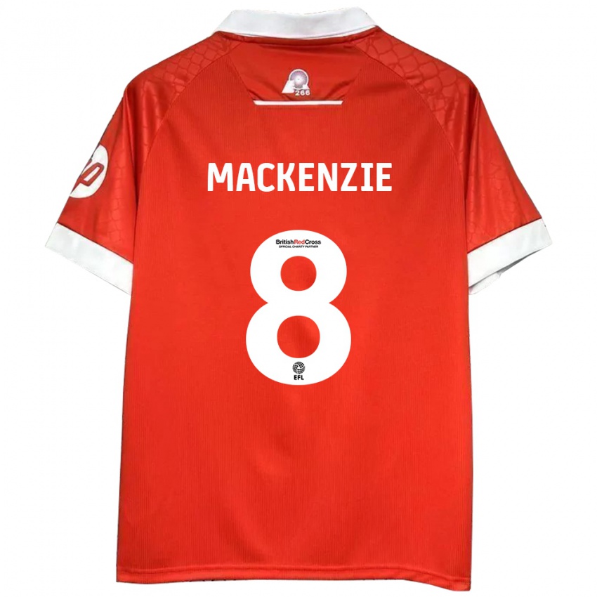 Niño Camiseta Libby Mackenzie #8 Rojo Blanco 1ª Equipación 2024/25 La Camisa Argentina