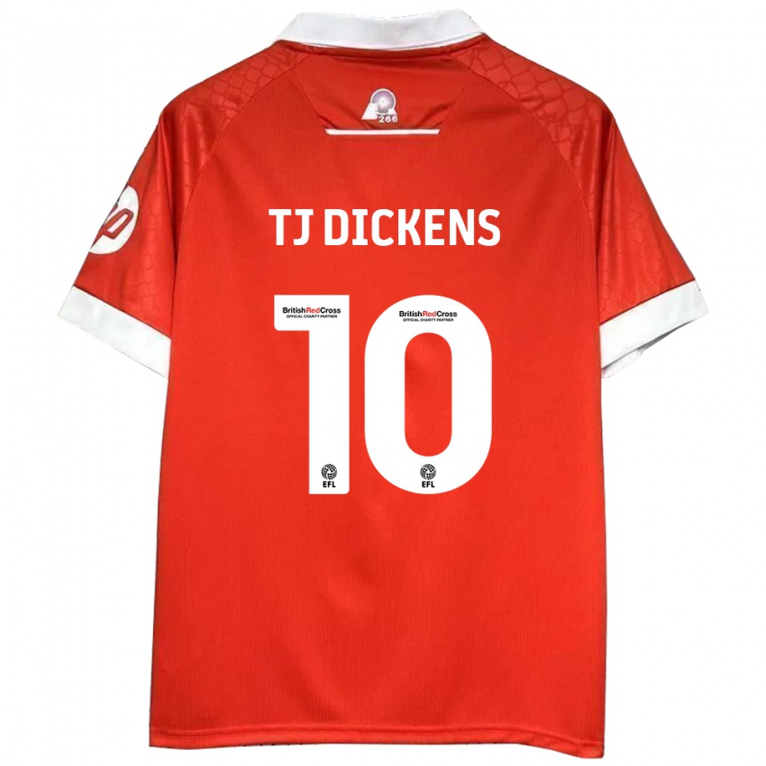 Niño Camiseta Tonicha Tj Dickens #10 Rojo Blanco 1ª Equipación 2024/25 La Camisa Argentina