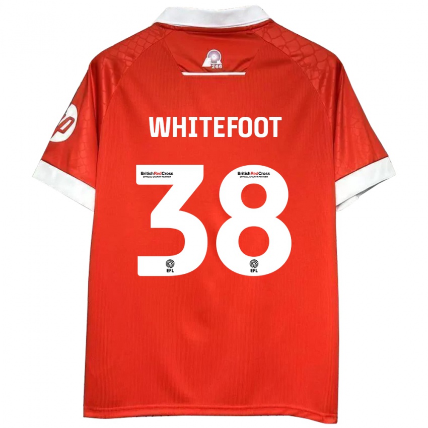 Niño Camiseta Lily Whitefoot #38 Rojo Blanco 1ª Equipación 2024/25 La Camisa Argentina