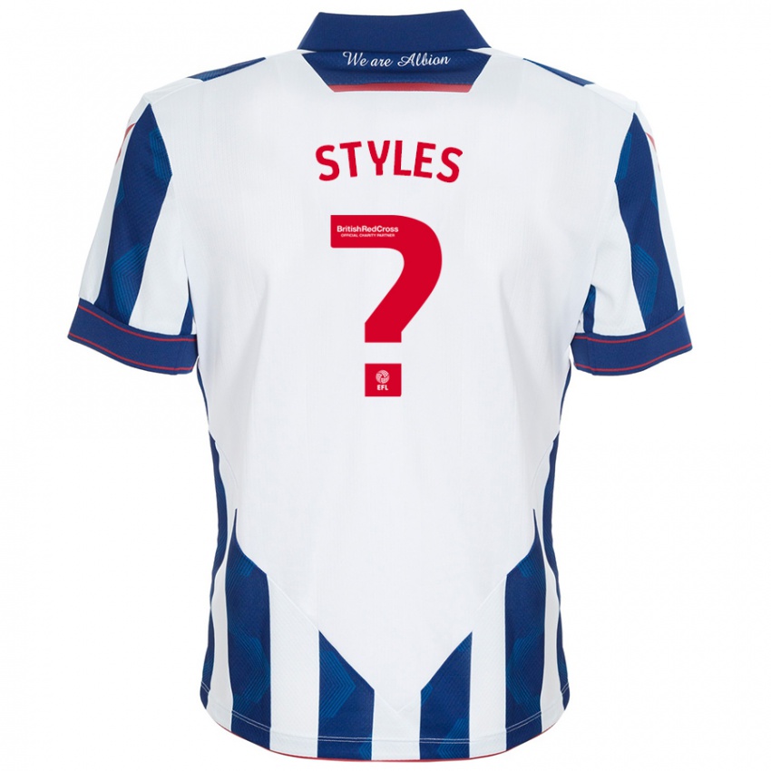 Niño Camiseta Callum Styles #0 Blanco Azul Oscuro 1ª Equipación 2024/25 La Camisa Argentina