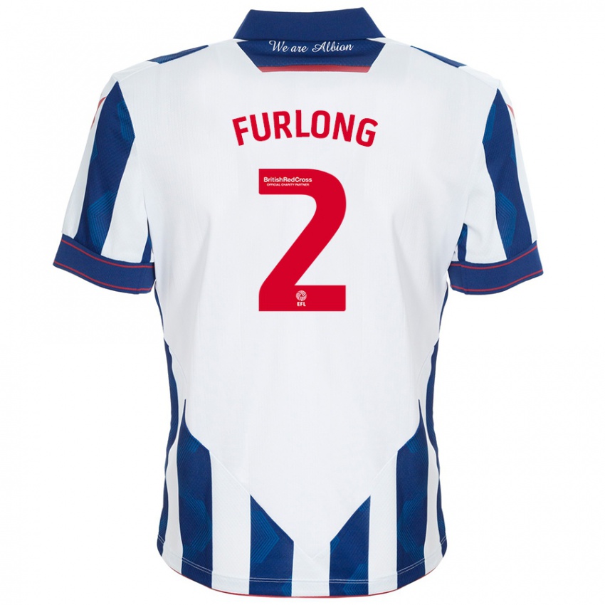 Niño Camiseta Darnell Furlong #2 Blanco Azul Oscuro 1ª Equipación 2024/25 La Camisa Argentina