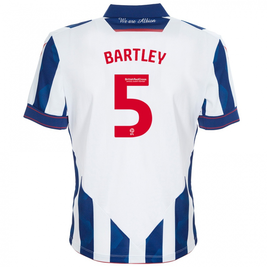 Niño Camiseta Kyle Bartley #5 Blanco Azul Oscuro 1ª Equipación 2024/25 La Camisa Argentina