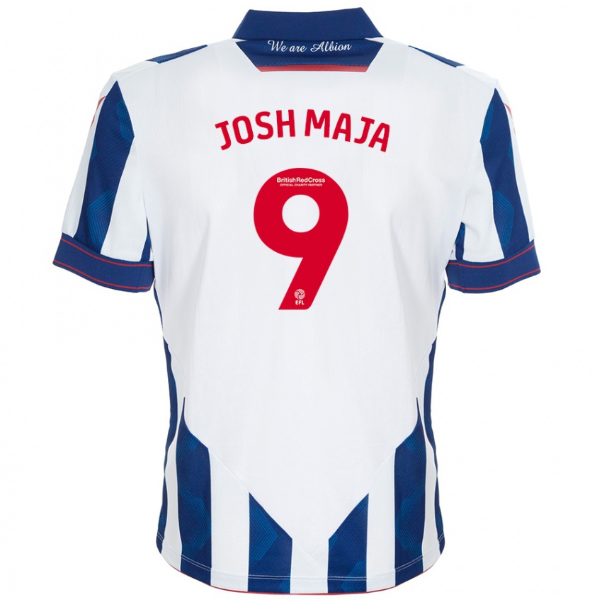 Niño Camiseta Josh Maja #9 Blanco Azul Oscuro 1ª Equipación 2024/25 La Camisa Argentina