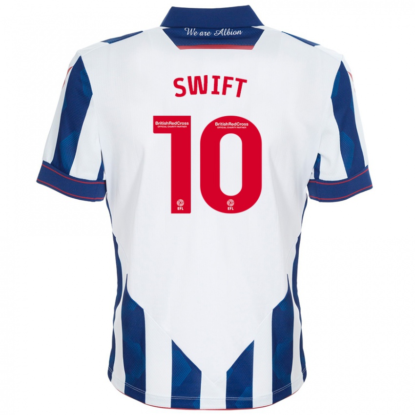 Niño Camiseta John Swift #10 Blanco Azul Oscuro 1ª Equipación 2024/25 La Camisa Argentina