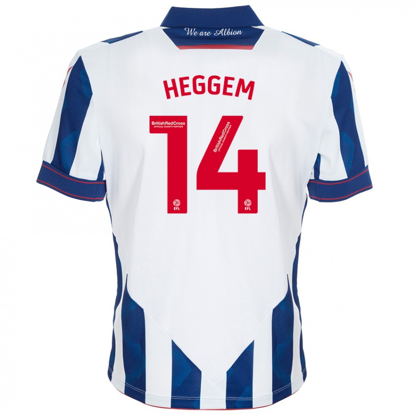 Niño Camiseta Torbjørn Heggem #14 Blanco Azul Oscuro 1ª Equipación 2024/25 La Camisa Argentina