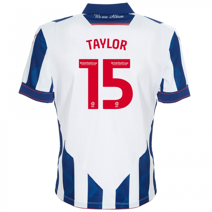 Niño Camiseta Caleb Taylor #15 Blanco Azul Oscuro 1ª Equipación 2024/25 La Camisa Argentina