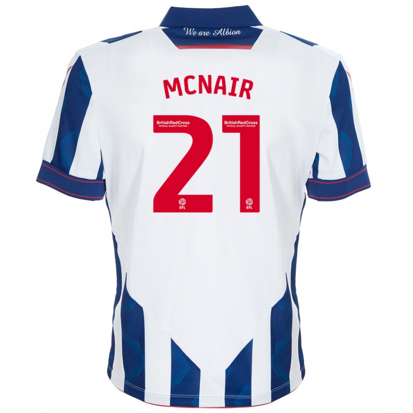 Niño Camiseta Paddy Mcnair #21 Blanco Azul Oscuro 1ª Equipación 2024/25 La Camisa Argentina