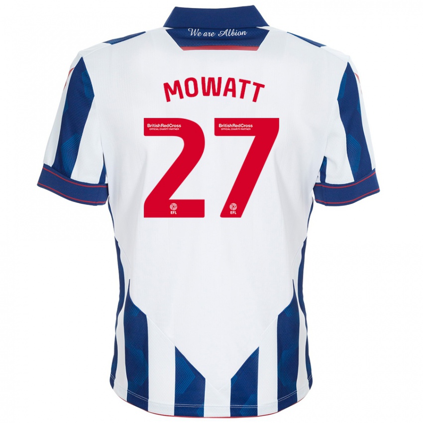 Niño Camiseta Alex Mowatt #27 Blanco Azul Oscuro 1ª Equipación 2024/25 La Camisa Argentina