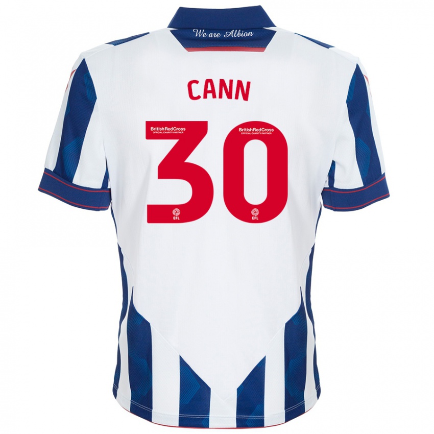 Niño Camiseta Ted Cann #30 Blanco Azul Oscuro 1ª Equipación 2024/25 La Camisa Argentina