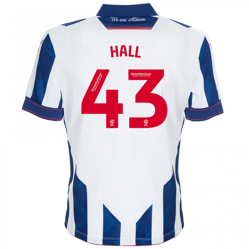 Niño Camiseta Reece Hall #43 Blanco Azul Oscuro 1ª Equipación 2024/25 La Camisa Argentina