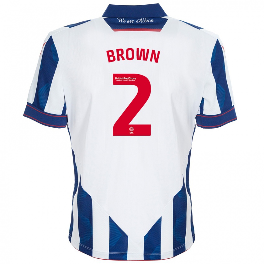 Niño Camiseta Ashlee Brown #2 Blanco Azul Oscuro 1ª Equipación 2024/25 La Camisa Argentina