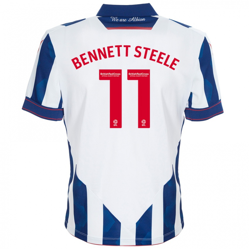 Niño Camiseta Lizzie Bennett-Steele #11 Blanco Azul Oscuro 1ª Equipación 2024/25 La Camisa Argentina