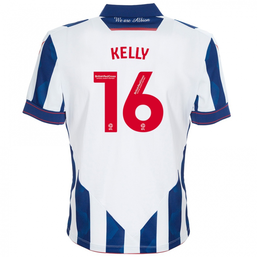 Niño Camiseta Martin Kelly #16 Blanco Azul Oscuro 1ª Equipación 2024/25 La Camisa Argentina