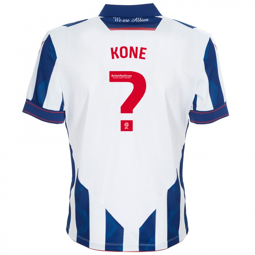 Niño Camiseta Cheick Kone #0 Blanco Azul Oscuro 1ª Equipación 2024/25 La Camisa Argentina