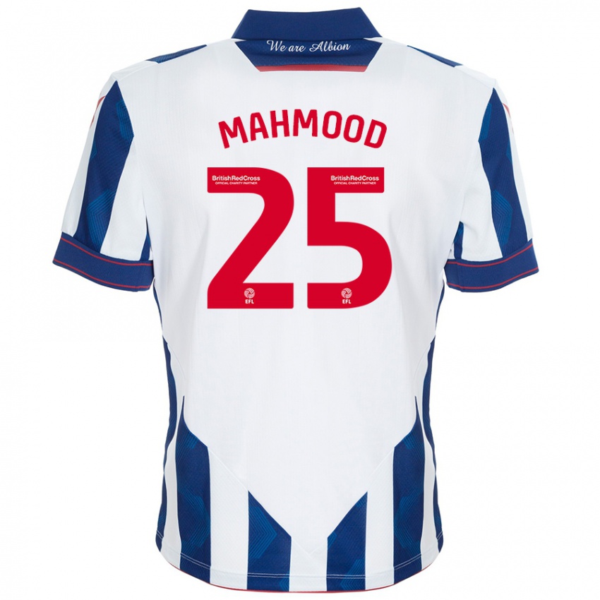 Niño Camiseta Mahmood #25 Blanco Azul Oscuro 1ª Equipación 2024/25 La Camisa Argentina