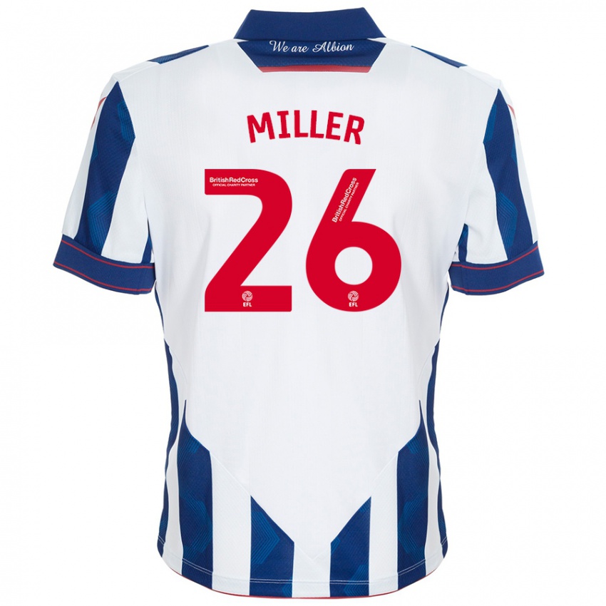 Niño Camiseta Nna Miller #26 Blanco Azul Oscuro 1ª Equipación 2024/25 La Camisa Argentina