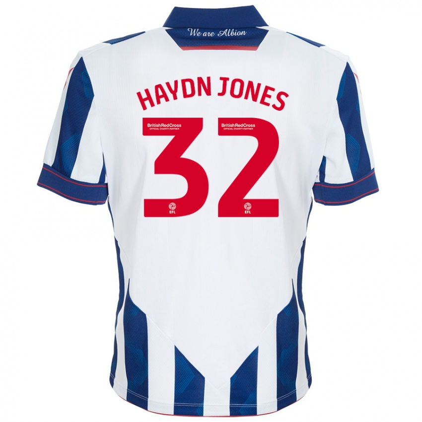 Niño Camiseta Mackenzie Haydn-Jones #32 Blanco Azul Oscuro 1ª Equipación 2024/25 La Camisa Argentina