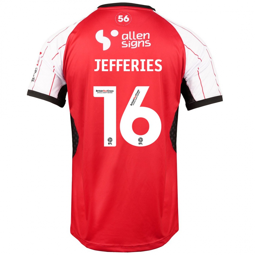 Niño Camiseta Dom Jefferies #16 Blanco 1ª Equipación 2024/25 La Camisa Argentina