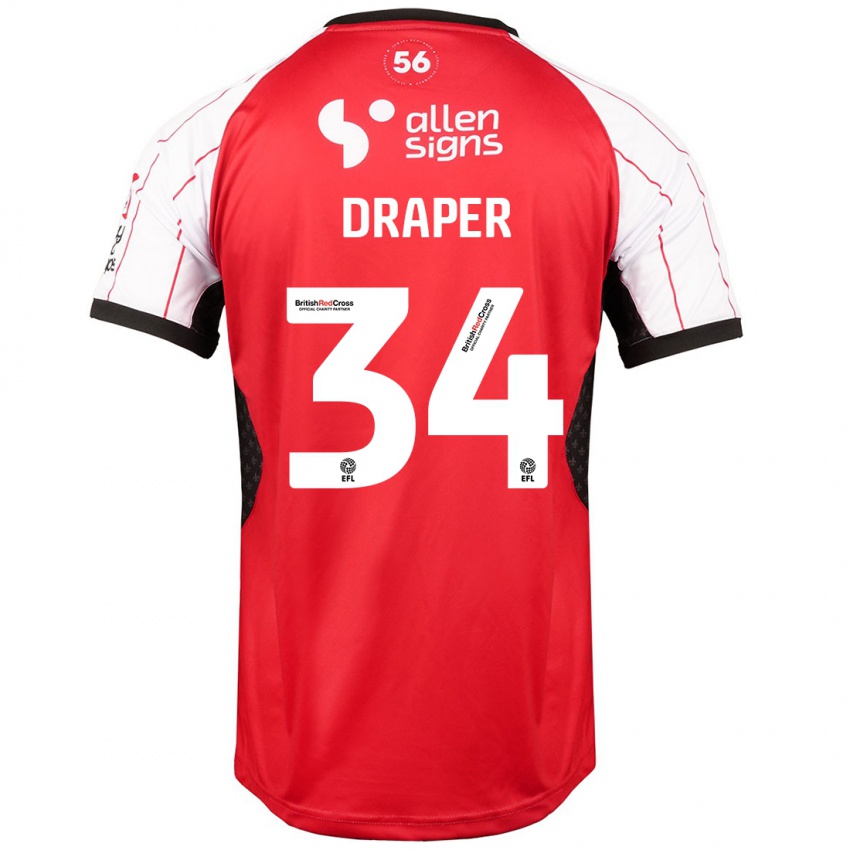 Niño Camiseta Freddie Draper #34 Blanco 1ª Equipación 2024/25 La Camisa Argentina