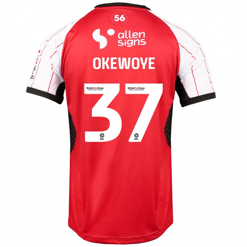 Niño Camiseta Gbolahan Okewoye #37 Blanco 1ª Equipación 2024/25 La Camisa Argentina