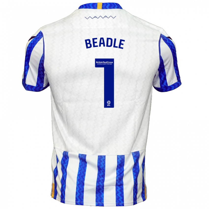 Niño Camiseta James Beadle #1 Azul Blanco 1ª Equipación 2024/25 La Camisa Argentina