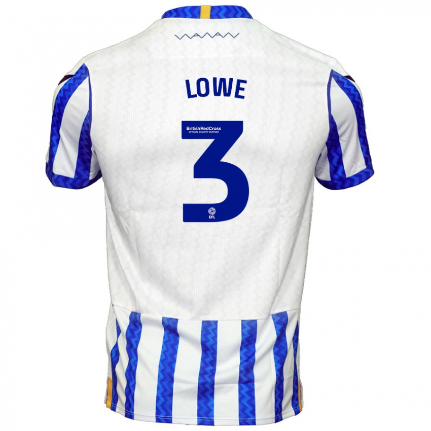 Niño Camiseta Max Lowe #3 Azul Blanco 1ª Equipación 2024/25 La Camisa Argentina